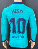 2019 - 2020 Barcelona Third Messi 10 La Liga Long Sleeve Player Issue Kitroom Size M (fit)