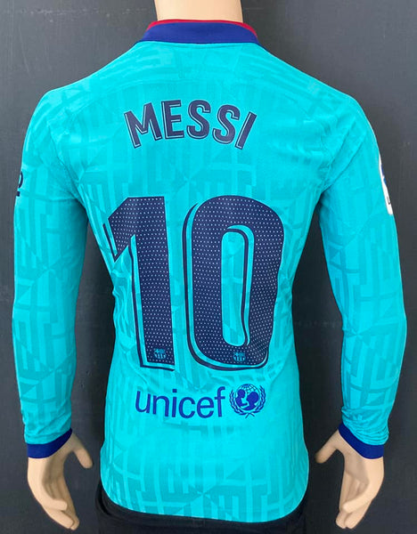 2019 - 2020 Barcelona Third Messi 10 La Liga Long Sleeve Player Issue Kitroom Size M (fit)