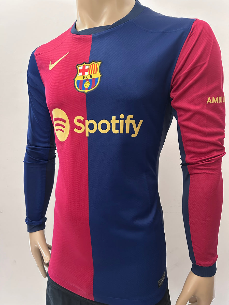 2024-2025 FC Barcelona Home Shirt Logo Spotify Long Sleeve New