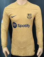 2022-2023 FC Barcelona Long Sleeve Away Shirt Ferran Torres Europa League Kitroom Player Issue Mint Condition Size M
