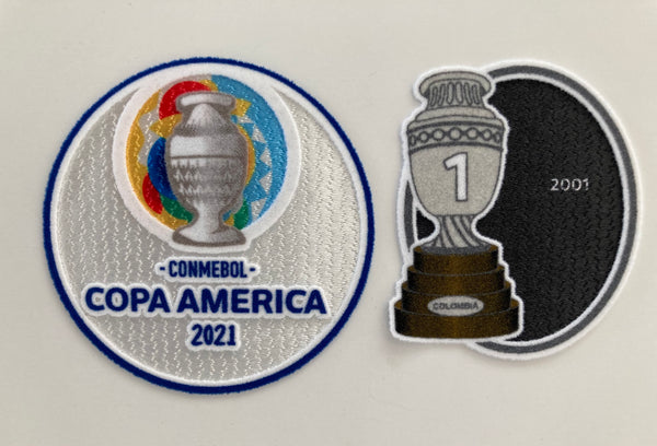 Set de parches Oficiales Copa América 2021 Colombia Player Issue Fiberlock
