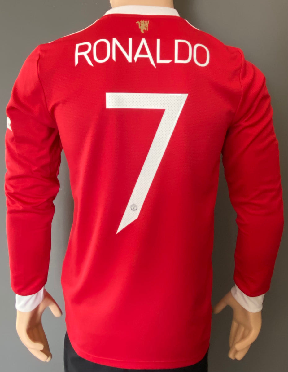 Manchester United 2021 2022 Official Jersey Long Sleeve EPL Ronaldo LS  Shirt (M)