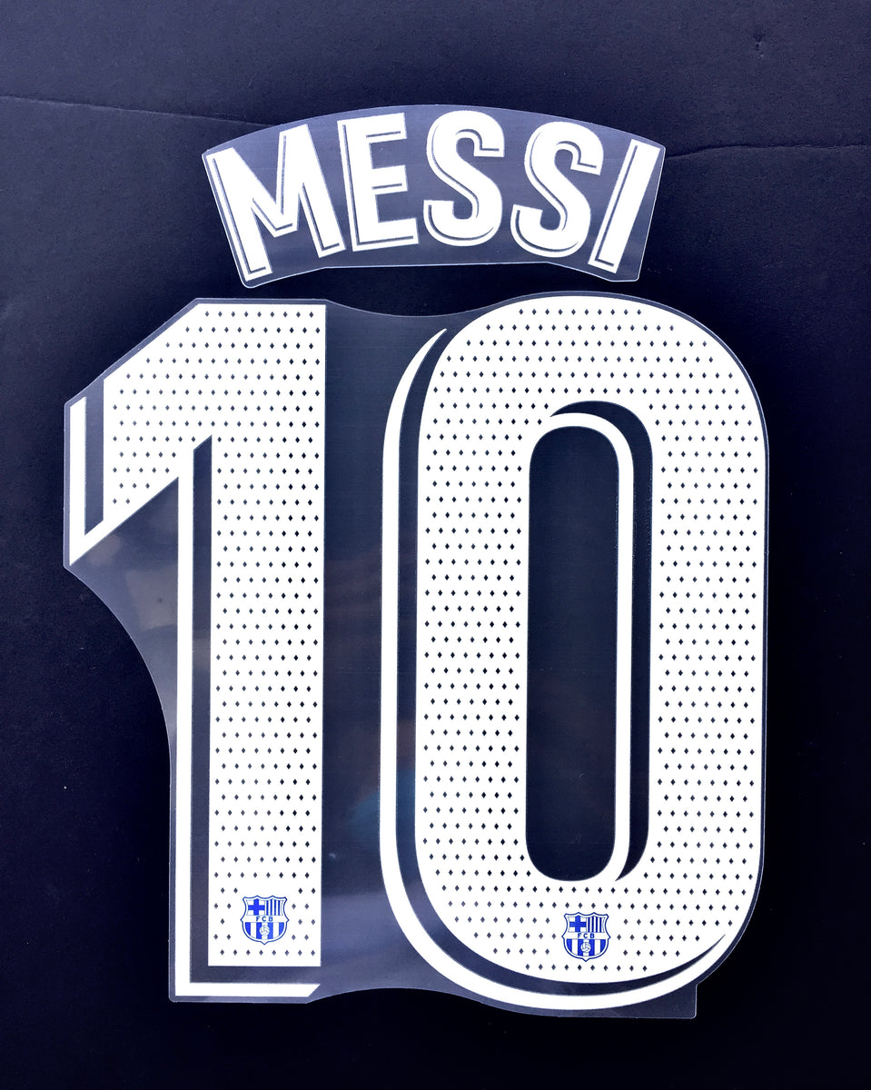 Barcelona 2021/22 Home Messi #10 Jersey Name Set