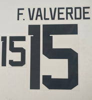 Name set Número Fede Valverde 15 Selección Uruguay 2022 Qatar WC Para la camiseta de local/For home kit Stilscreen