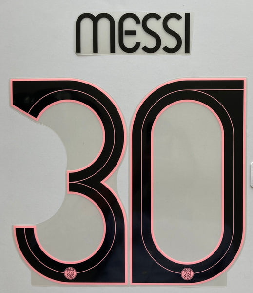 Name set Messi 30 Paris Saint Germain PSG 2021-22 For away kit/Para la camiseta de visita Champions League Player Issue Avery Dennison
