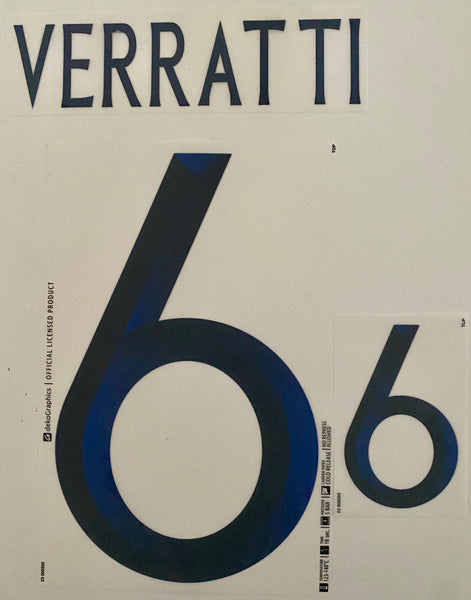 Name set Número Verratti 6 Selección Italia 2023 Para la camiseta de visita/For Away kit Dekographics