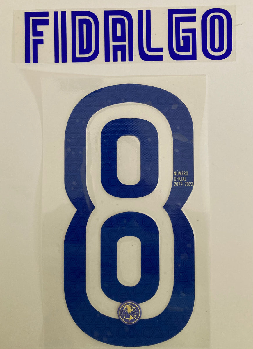 Name set Numero Fidalgo 8 Club America 2022 2023 Para la camiseta de maskjerseys