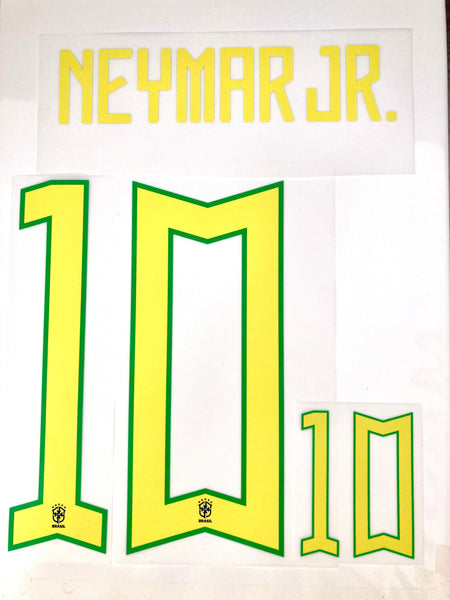 Name set Número Neymar Jr 10 Selección Brasil 2022 Qatar WC Para la camiseta de visita/For away kit