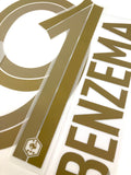 Name set Número Benzema 19 Selección Francia 2022 Para la camiseta de local/For home kit Qatar WC Monblason