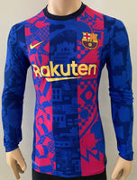 2021-2022 Barcelona Third Shirt Player Issue Kitroom European Competition Long Sleeve Mint Size M