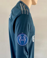 2018-2019 Real Madrid Long Sleeve Away Shirt Benzema Champions League Kitroom Player Issue Mint Condition Size 6 (M)