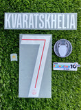 2025-2026 Paris Saint Germain PSG Home Name Set and Number Khvicha Kvaratskhelia Champions kit Monblason