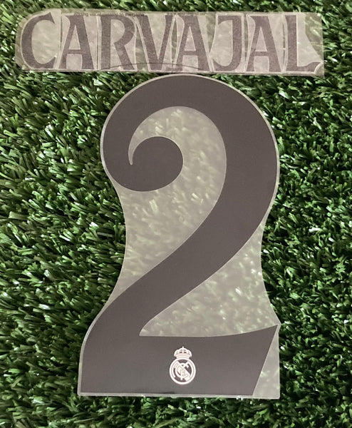 2024-2025 Carvajal Real Madrid Home Name set and Number Champions Cup Version Avery Dennison