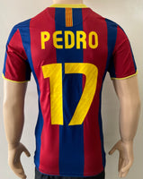 2010-2011 FC Barcelona Home Shirt Pedro Rodríguez LFP Pre Owned Size S