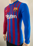 2021-2022 FC Barcelona Long Sleeve Home Shirt Ferran Torres La Liga Mint Condition Size M