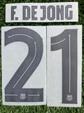 2023-2024 Frankie De Jong 21 FC Barcelona Third kit Name Set and Number Champions League/Cup Version Textprint Adult Size