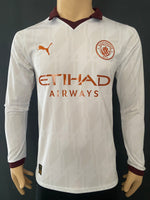 2023 2024 Manchester City FC Puma Away Shirt Long Sleeve Multiple Size