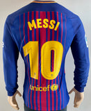 2017-2018 FC Barcelona Home Shirt Lionel Messi Player Issue Kitroom Long Sleeve LaLiga New BNWT Size M (Fitted)