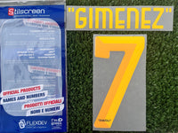 2024-2025 AC Milan Fourth Name Set and Number “ Gimenez “ Player Issue Calcio Liga Special Edition Stilscreen Off White