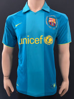2007-2008 FC Barcelona Away Shirt Eto’o Camp Nou 50th Anniversary with Sipesa Number from the Era Pre-Owned Size S