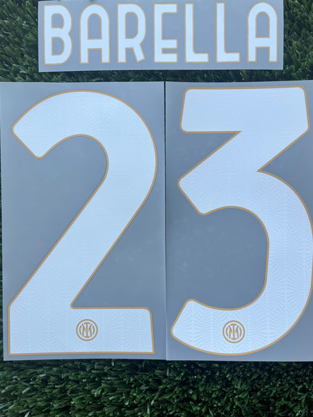 2024-2025 Inter Milano Nicolo Barella Name Set and Number Player Issue Champions Lega Calcio Stilscreen