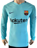 2017-2018 FC Barcelona Away Shirt Lionel Messi Player Issue Kitroom LaLiga Long Sleeve BNWT Size L (Fitted)