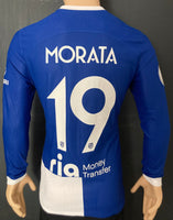 2023-2024 Atletico de Madrid Long Sleeve Away Shirt Morata King Cup Kitroom Player Issue Mint Size L