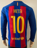 2016-2017 FC Barcelona Long Sleeve Home Shirt La Liga Messi Good conditions Size L