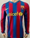 2009-2010 FC Barcelona Home Shirt Lionel Messi Long Sleeve LaLiga Sextuple Pre Owned Size S