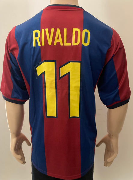 1998-1999 FC Barcelona Home Shirt Rivaldo La Liga Pre Owned Size XL
