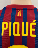 2011-2012 FC Barcelona Home Shirt Pique Player Issue Kitroom Long Sleeve La Liga Version Mint Size L