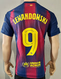 2025-2026 FC Barcelona Home Shirt Robert Lewandowski Player Issue Authentic Champions League New BNWT Size M