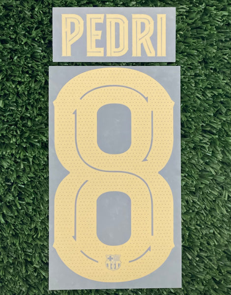 2024-2025 Pedri 8 FC Barcelona Home Name Set and Number Champions League Cup Player Issue TextPrint