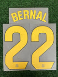 2025-2026 FC Barcelona Home Name Set and Number Marc Bernal Player Issue LaLiga Textprint Adult Size