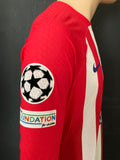 2023-2024 Atlético de Madrid Long Sleeve Home Shirt Morata Champions League Kitroom Player Issue Mint Condition Size L