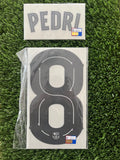 2025-2026 FC Barcelona Away Name Set and Number Pedro Gonzalez “Pedri” Champions and Cup Textprint
