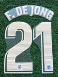 2021-2022 FC Barcelona Home Name Set and Number Frenkie de Jong Player Issue LaLiga Avery Dennison