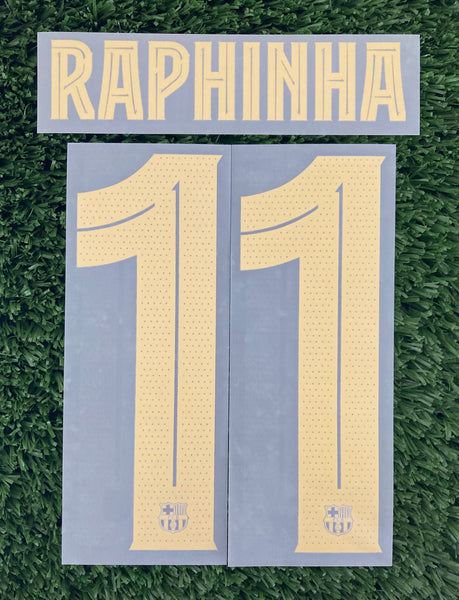 2024-2025 Raphinha Barcelona Home Name Set Player Issue Champions and Cup Text Print