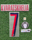 2025-2026 PSG Paris Saint Germain Kvaratskhelia Away Name set and Number Champions League Set Monblason