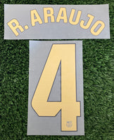 2024-2025 Ronald Araujo 4 FC Barcelona Home Name Set and Number La Liga Player Issue TextPrint