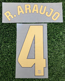 2024-2025 Ronald Araujo 4 FC Barcelona Home Name Set and Number La Liga Player Issue TextPrint