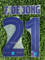 2019-2020 Frenkie De Jong FC Barcelona Third Kit Name set and Number Copa del Rey Champions League Player Issue Avery Dennison