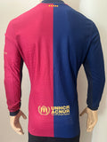 2024-2025 FC Barcelona Home Shirt Player Issue Kitroom 125 Years Anniversary Old Spotify Long Sleeve New BNWOT Multiple Sizes (Fitted)