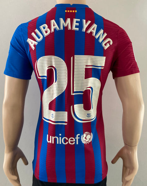 2021-2022 Aubameyang Barcelona Home Shirt Player Issue Kitroom La Liga Mint Condition Size L