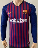 2018-2019 Barcelona Home Shirt Long Sleeve Pre Owned Size S