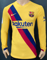 2019-2020 FC Barcelona Away Shirt Jordi Alba Player Issue Kitroom Long Sleeve King Cup Mint Size M