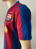 2007 - 2008 Barcelona Home Shirt Ronaldinho 50 Camp Nou anniversary (M)
