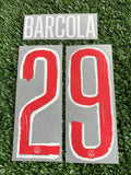 2024-2025 Paris Saint Germain Home Name and Number Set Barcola Player Issue Champions Monblason Adult Size