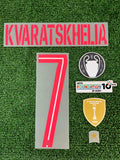 2025-2026 Paris Saint Germain Name Set, Number, Star and Patches Kit Fourth Khvicha Kvaratskhelia  Champions League MonBlason