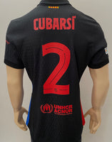 2024-2025 FC Barcelona Away Shirt Pau Cubarsí Champions League Kitroom Player Issue BNWOT Size L fitted